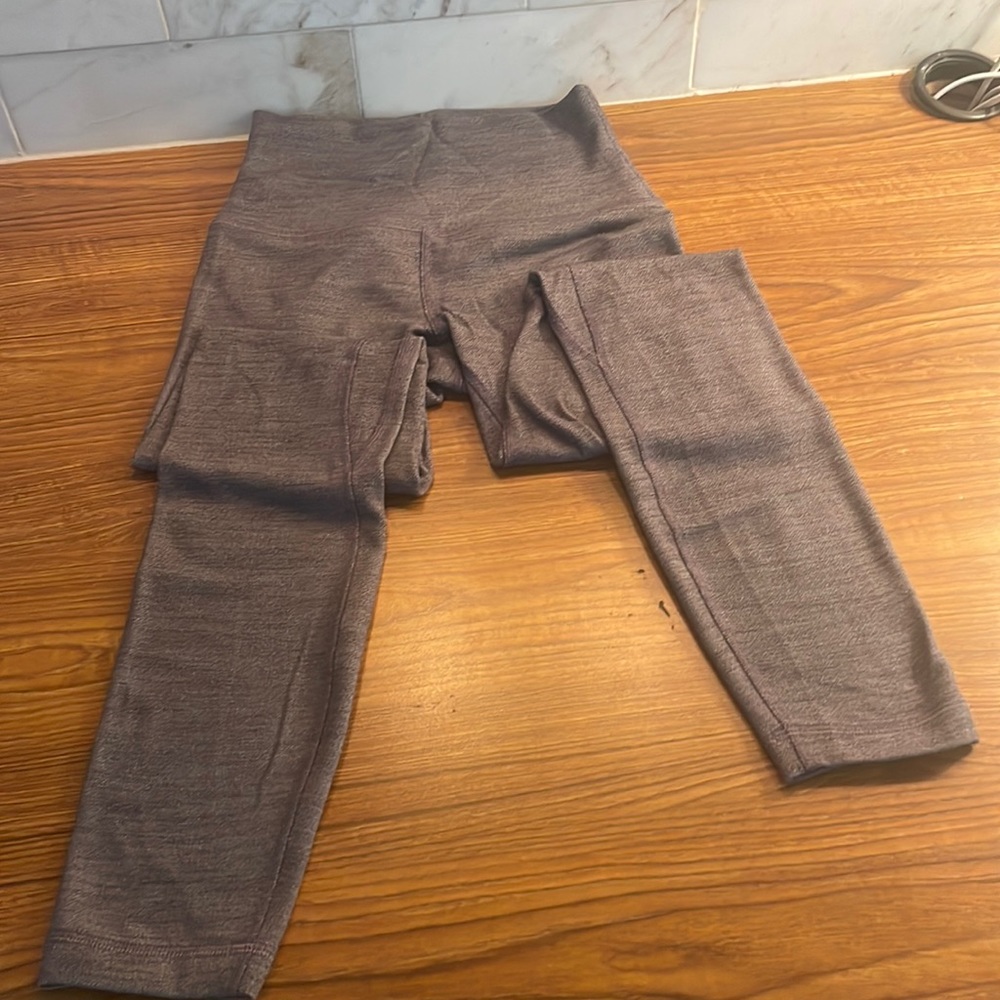 Lululemon leggings. High rise. 7/8 length.  Gray tweed